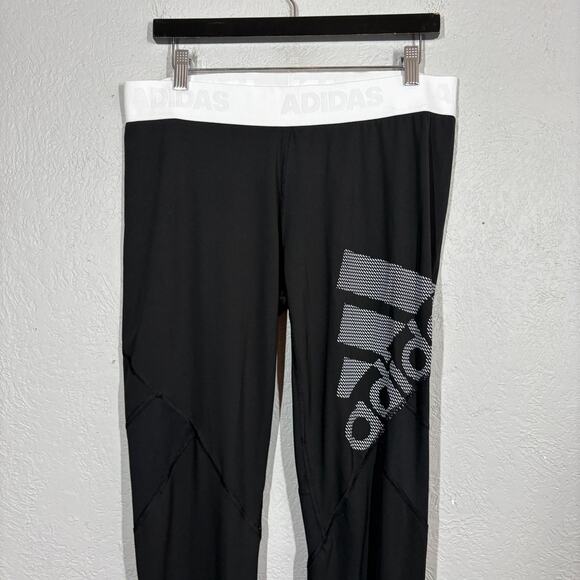Adidas Leggings Athletic Sport Black Ankle - XL - Picture 2 of 4